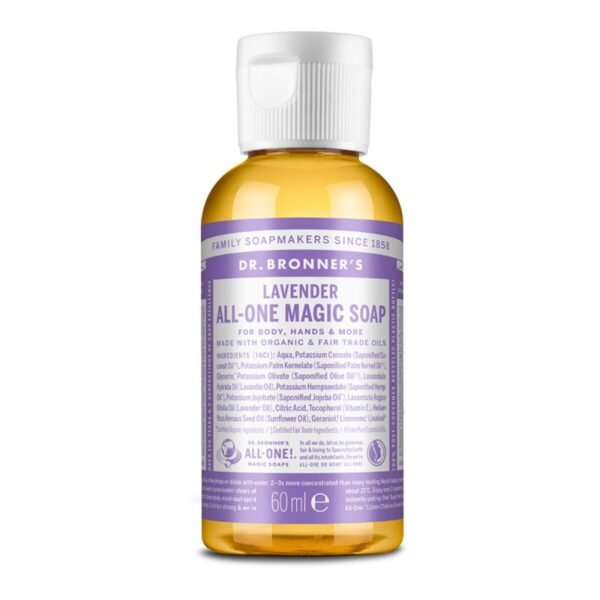 Bilde av Flytende såpe Dr Bronner's 60 ml Lavendel - Kjøp Dr Bronner's produkter online.