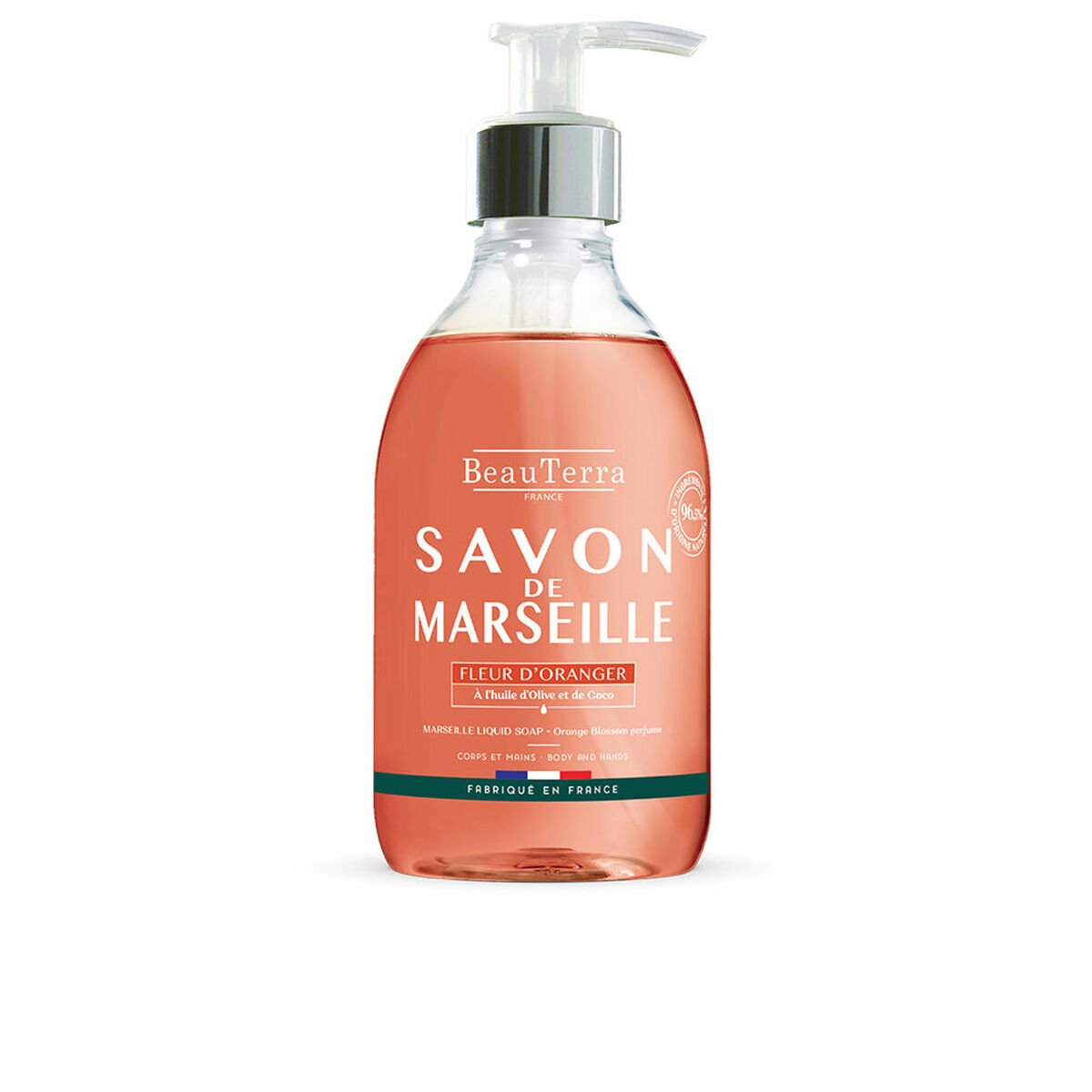 Bilde av Flytende såpe Beauterra Marseille Universal Appelsinblomst Hender 300 ml - Kjøp Beauterra produkter online.