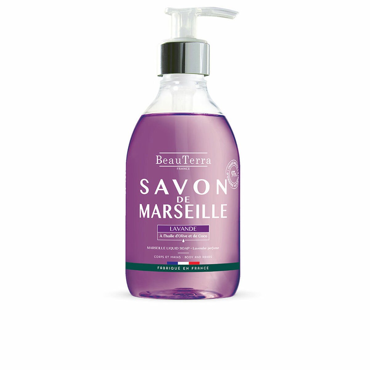 Bilde av Flytende såpe Beauterra Marseille Universal Lavendel Hender 300 ml - Kjøp Beauterra produkter online.