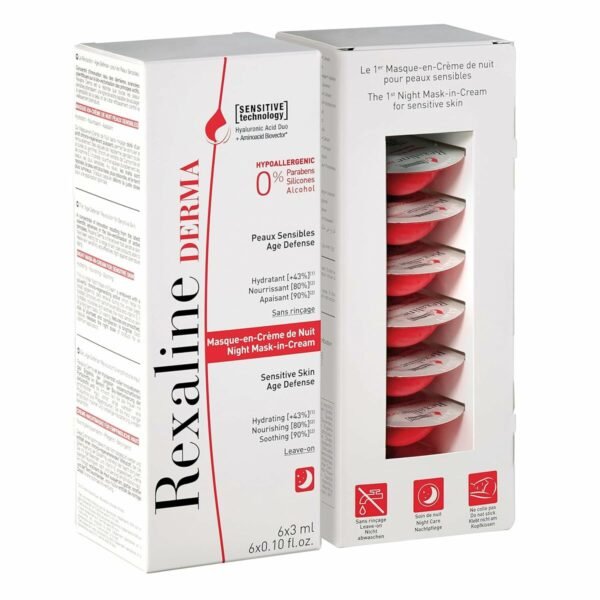 Fuktighetsgivende Over Natten Maske Rexaline Repair 3 ml x 6 Følsomhud