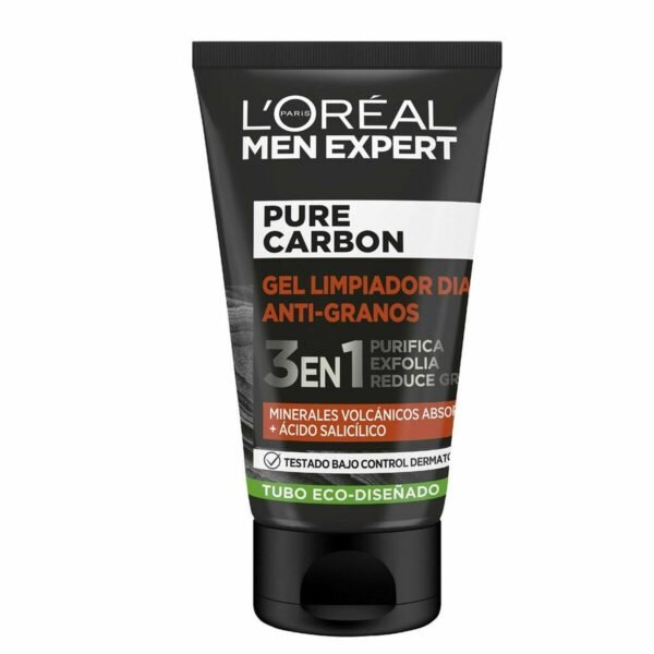 Bilde av Ansikts eksfoliator L'Oreal Make Up Men Expert Pure Carbon Anti-akne 3-i-1 (100 ml) - Kjøp L'Oreal Make Up produkter online.