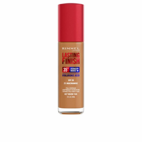 Bilde av Kremet foundation Rimmel London Lasting Finish Nº 407 Warm Tan Spf 20 30 ml - Kjøp Rimmel London produkter online.