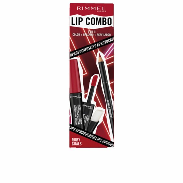 Bilde av Sminkesett Rimmel London Lip Combo 3 Deler Ruby Goals - Kjøp Rimmel London produkter online.