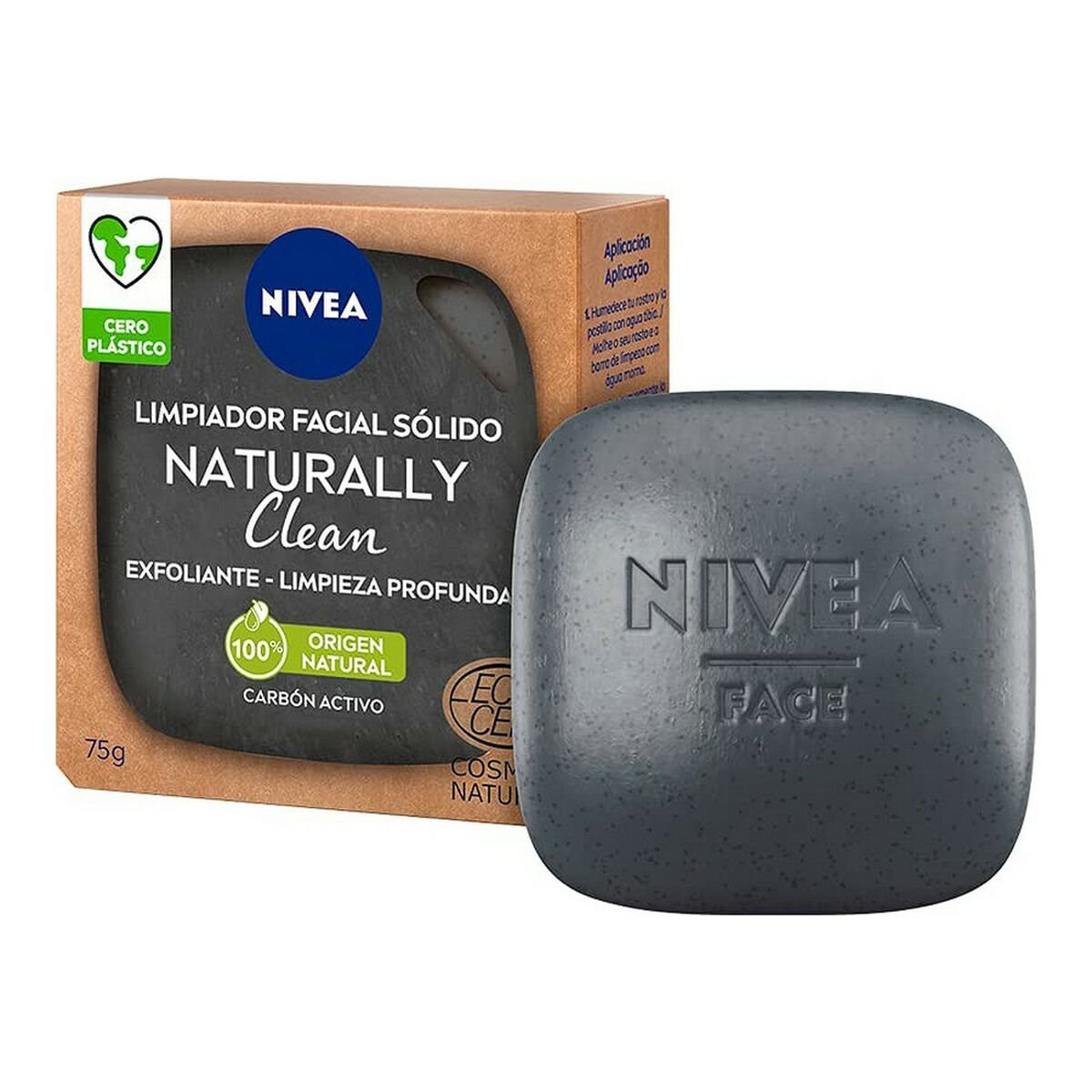 Bilde av Ansiktsrensende gel Naturally Clean Nivea 94491 Solid Peeling Aktivt kull 75 g - Kjøp Nivea produkter online.