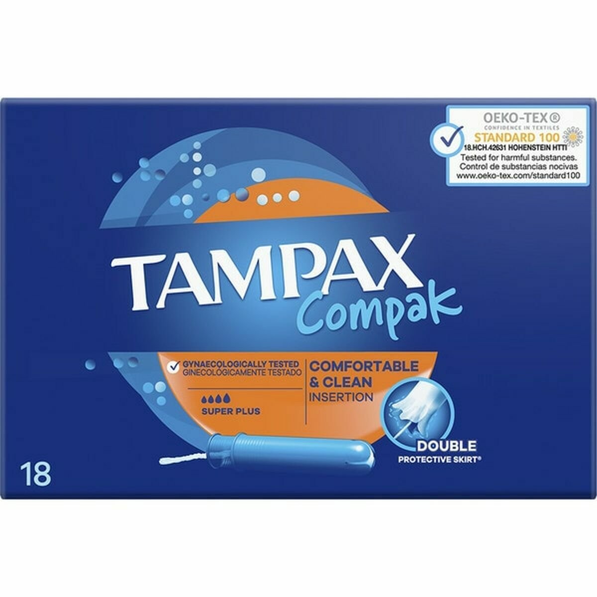 Bilde av Super Plus Tampong Tampax Tampax Compak Applikator 18 enheter - Kjøp Tampax produkter online.