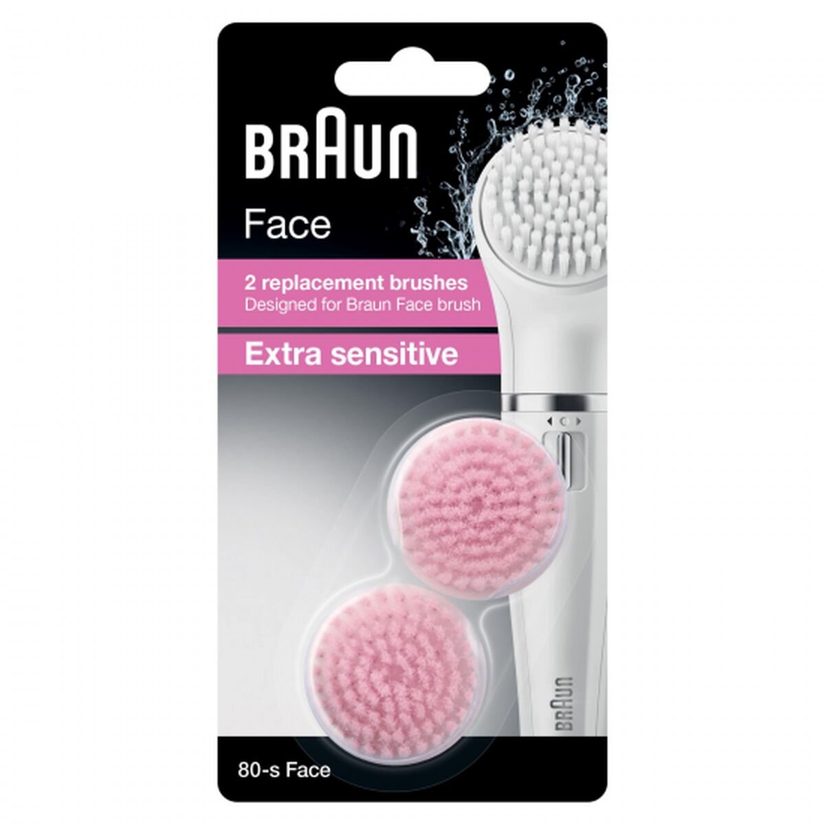 Bilde av Ansiktsrensebørste Braun Face SE 80-s Refill Rosa 2 Deler (2 enheter) - Kjøp Braun produkter online.