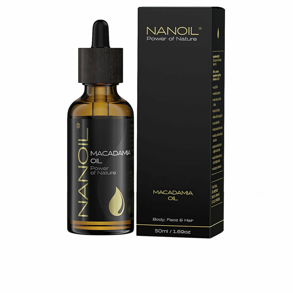 Bilde av Kroppsolje Nanoil Power Of Nature Macadamia mutter olje (50 ml) - Kjøp Nanoil produkter online.