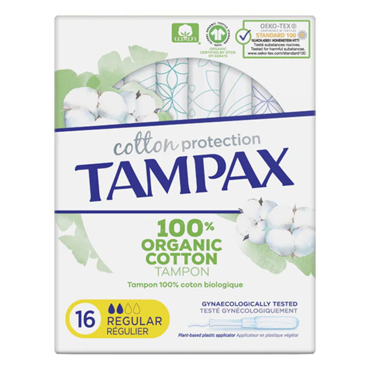 Bilde av Vanlige Tamponger Tampax Tampax Organic Regular (16 uds) 16 enheter - Kjøp Tampax produkter online.