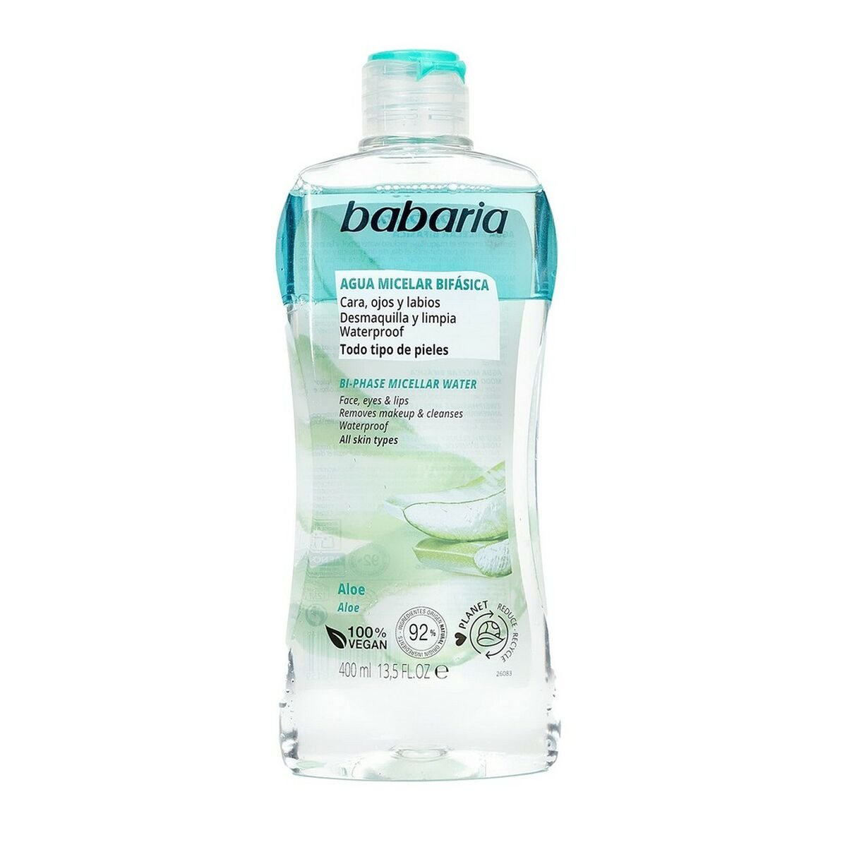 Bilde av Ansikts Biphase Sminkefjerner Babaria Micellar water Aloe Vera (400 ml) - Kjøp Babaria produkter online.