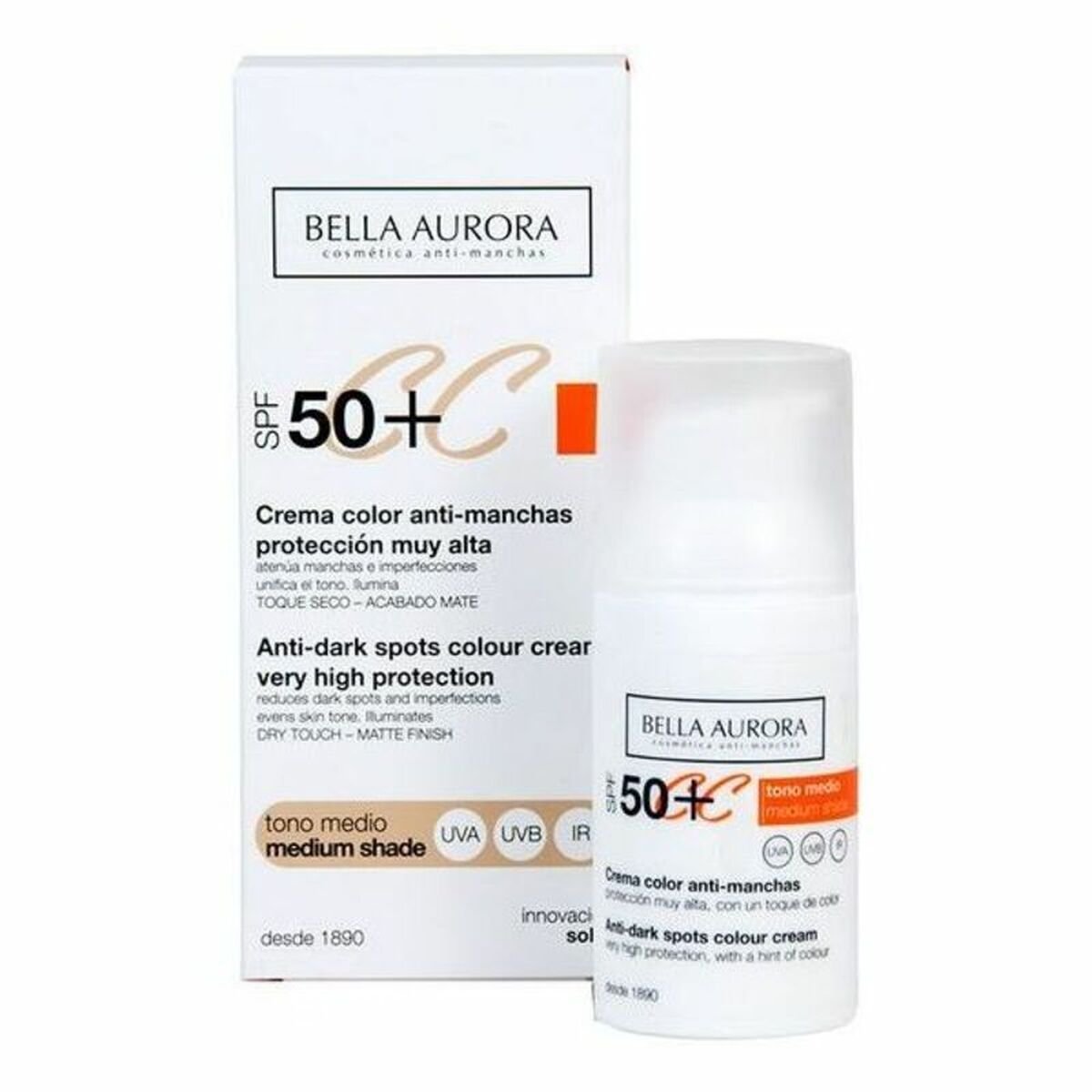 Bilde av Korrigerende anti-brune Flekker CC Cream Bella Aurora 2526112 Medium tone 30 ml - Kjøp Bella Aurora produkter online.