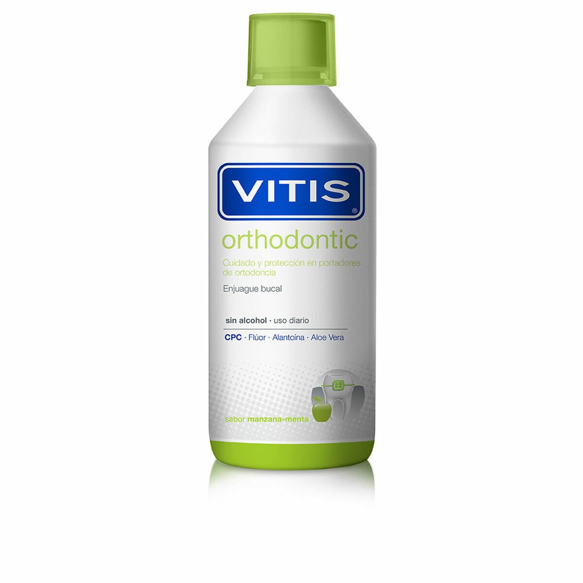 Munnskyll Vitis Orthodontic Mint Eple 1 L av Vitis - Beste tilbud på Parfymer Kosmetikk Bilde av Munnskyll Vitis Orthodontic Mint Eple 1 L - Kjøp Vitis produkter online.