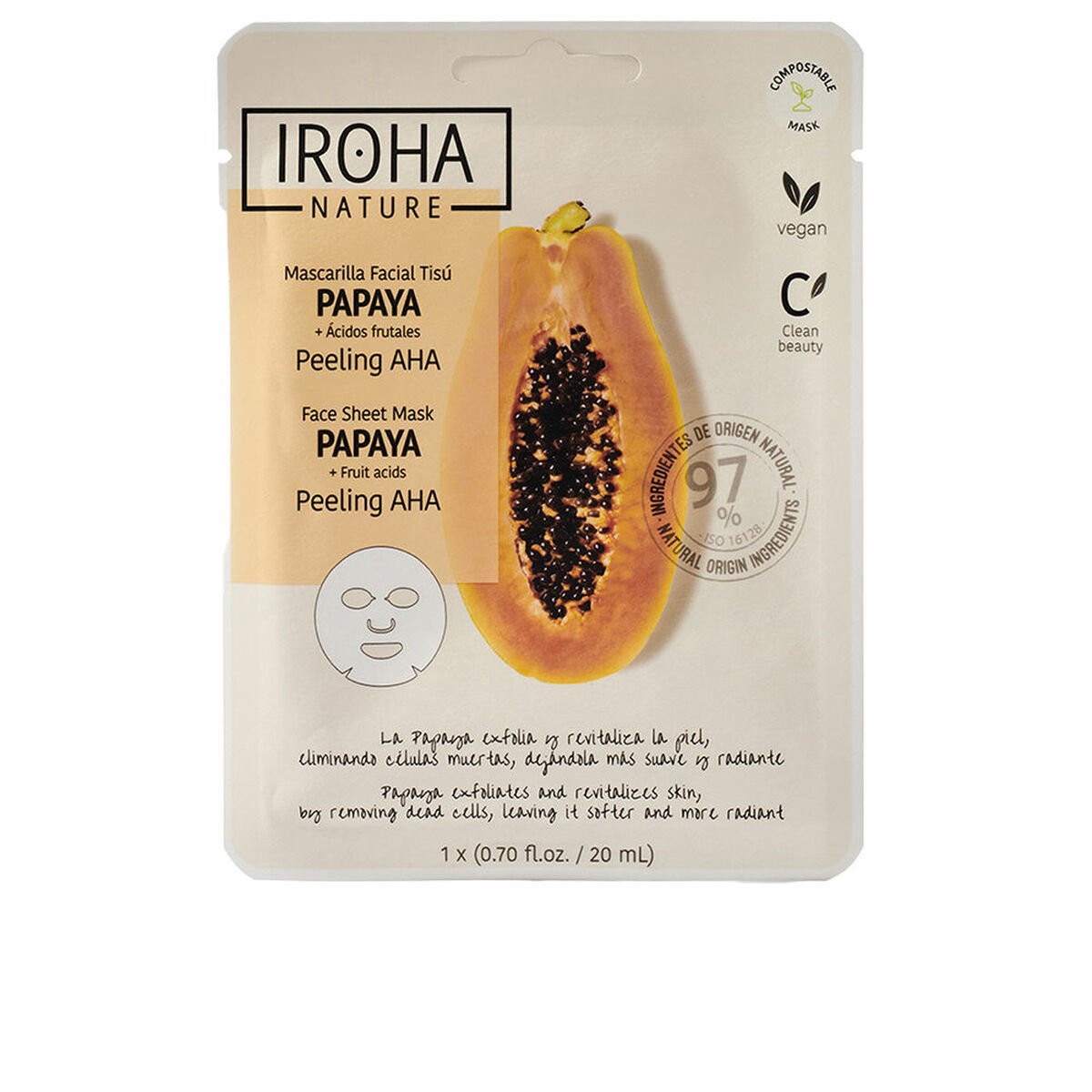 Bilde av Ansiktsmaske Peel Off Iroha   Papaya (1 enheter) - Kjøp Iroha produkter online.