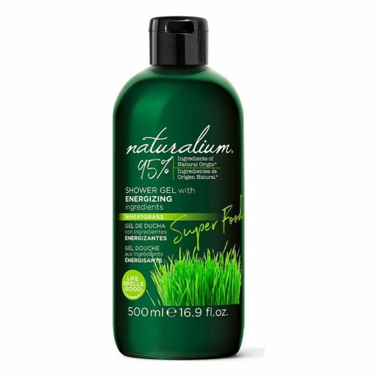 Bilde av Dusjgel Super Food Wheatgrass Energizing Naturalium (500 ml) - Kjøp Naturalium produkter online.