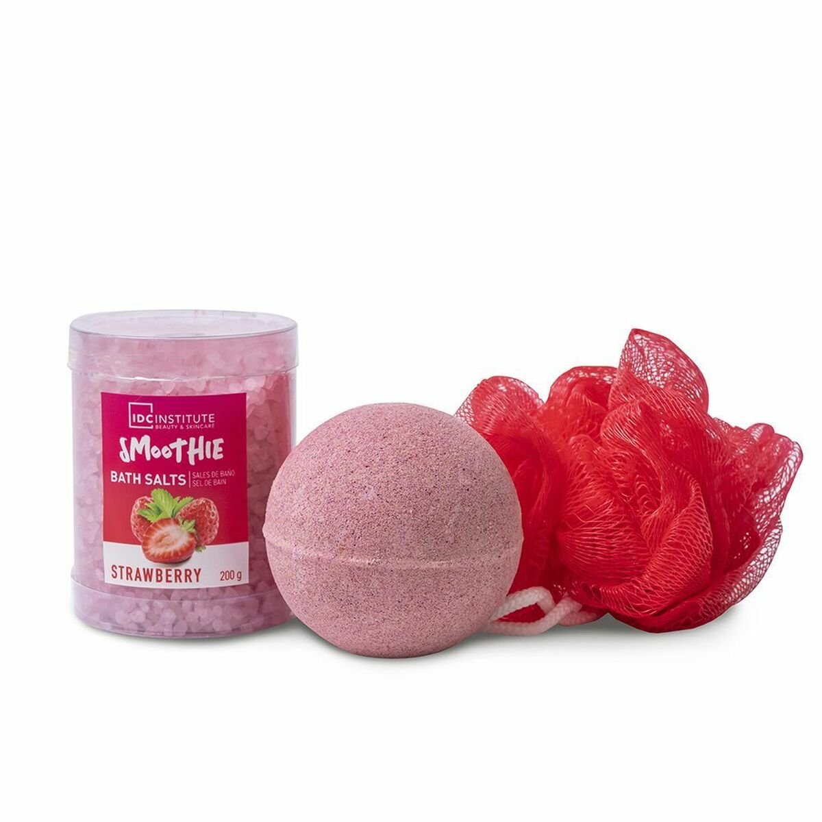 Bilde av Badesett IDC Institute Smoothie Strawberry Jordbær (3 Deler) (3 pcs) - Kjøp IDC Institute produkter online.