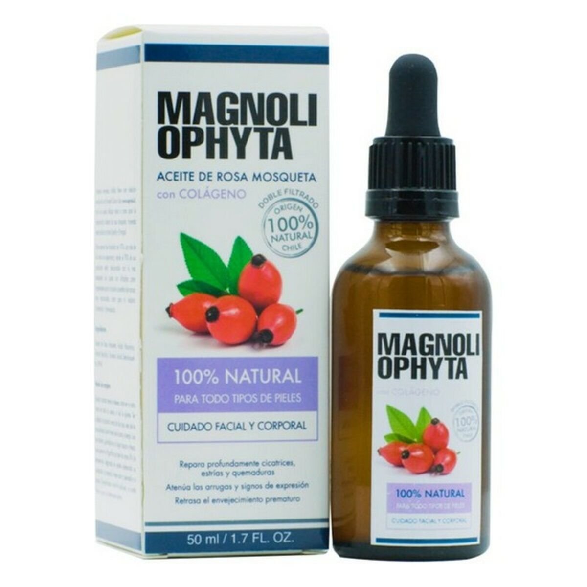 Bilde av Ansiktsolje Magnoliophytha Aceite De Rosa Mosqueta Med kollagen Nyper 30 ml 50 ml - Kjøp Magnoliophytha produkter online.