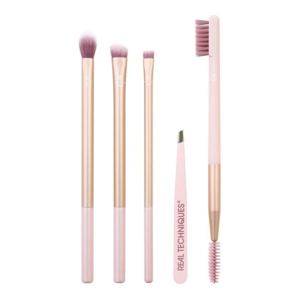 Sett med Sminkebørster Real Techniques Natural Beauty Eye 5 Deler (5 pcs)